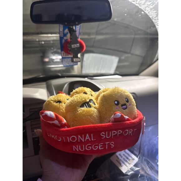 Emotional Support Nuggets Plush Toy Cute Soft Stuffed Chicken Nugget Gift Basket - Picture 5 of 5